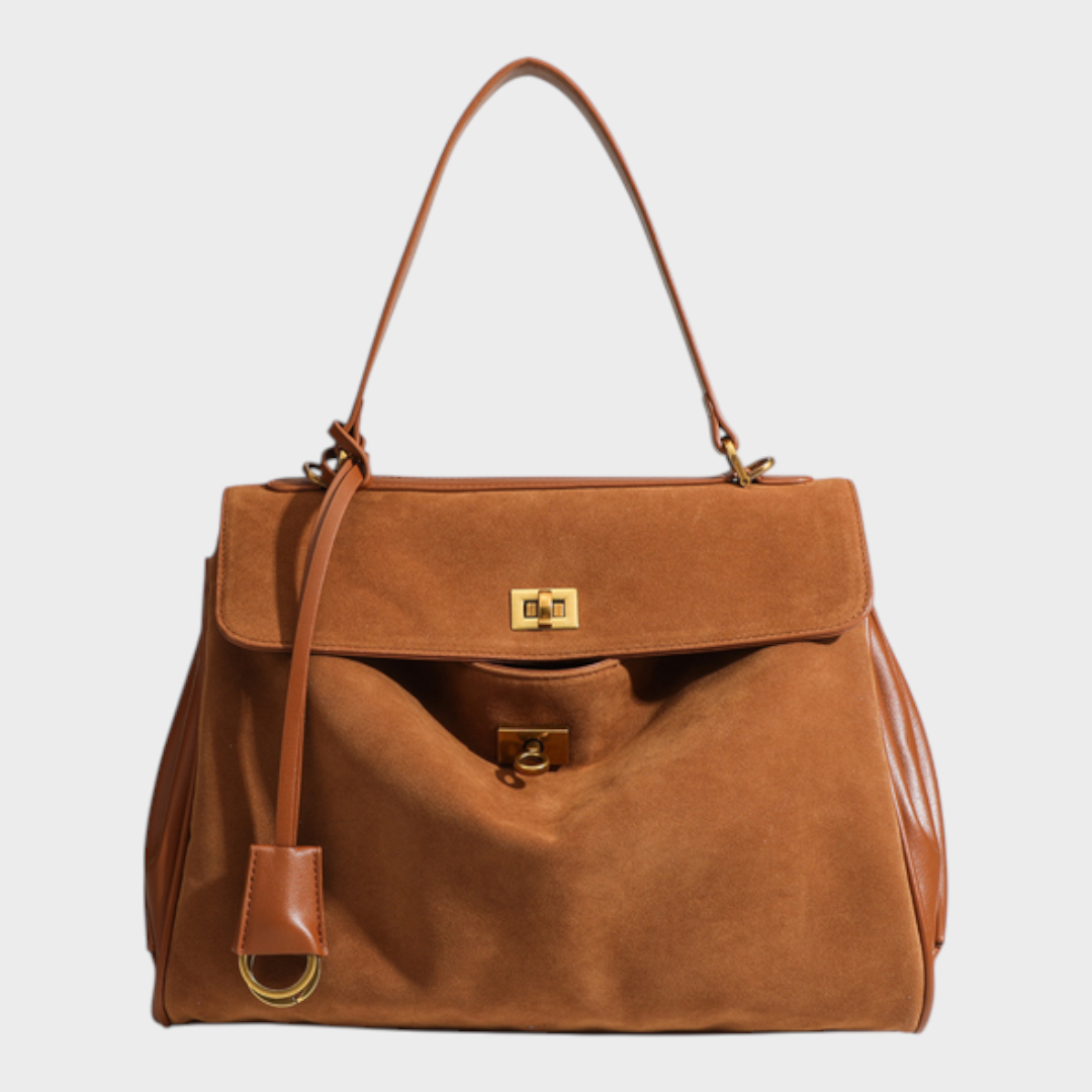 Small 23x10x8 cm / Suede Brown x Leather