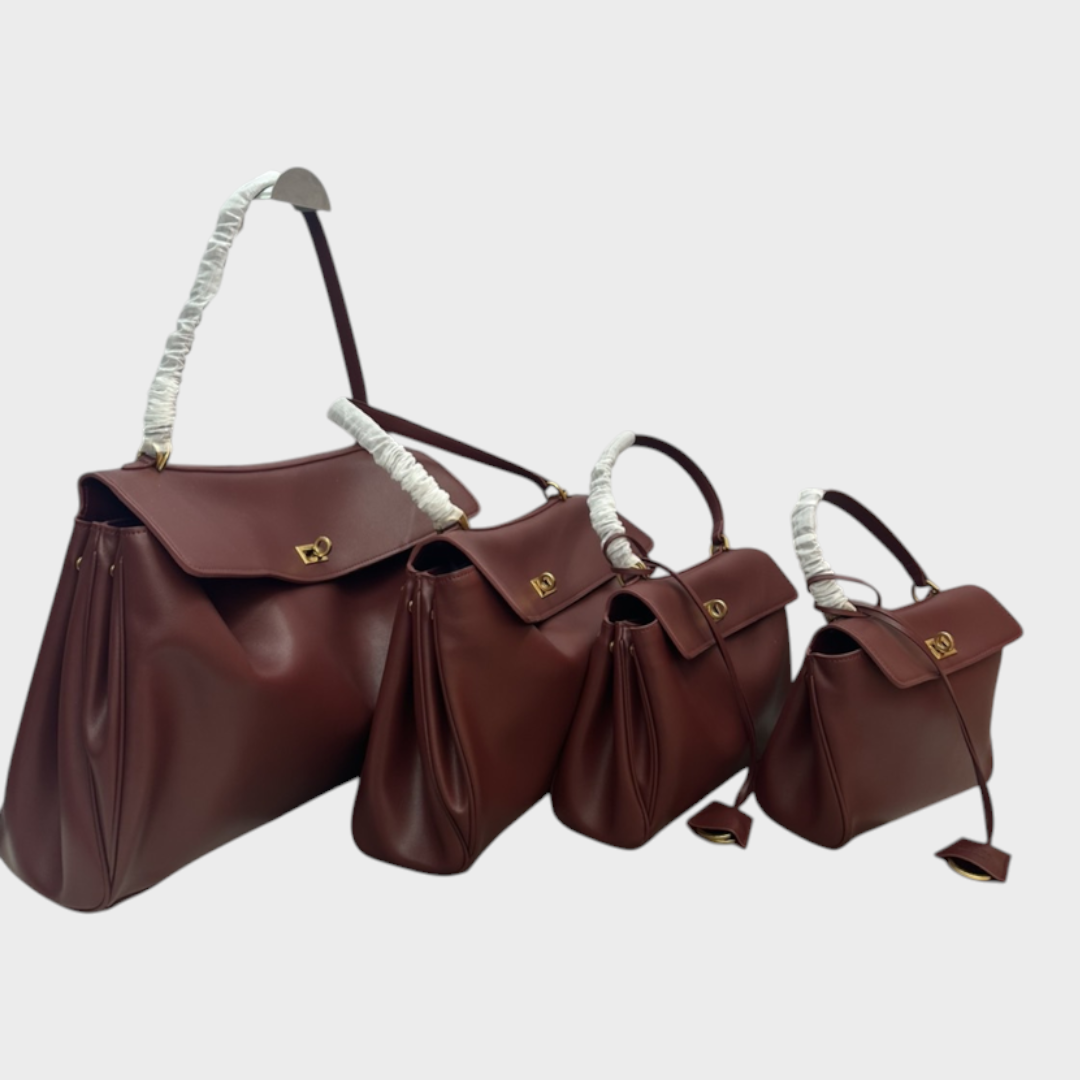 Small 23x10x8 cm / Burgundy-Golden Hardware