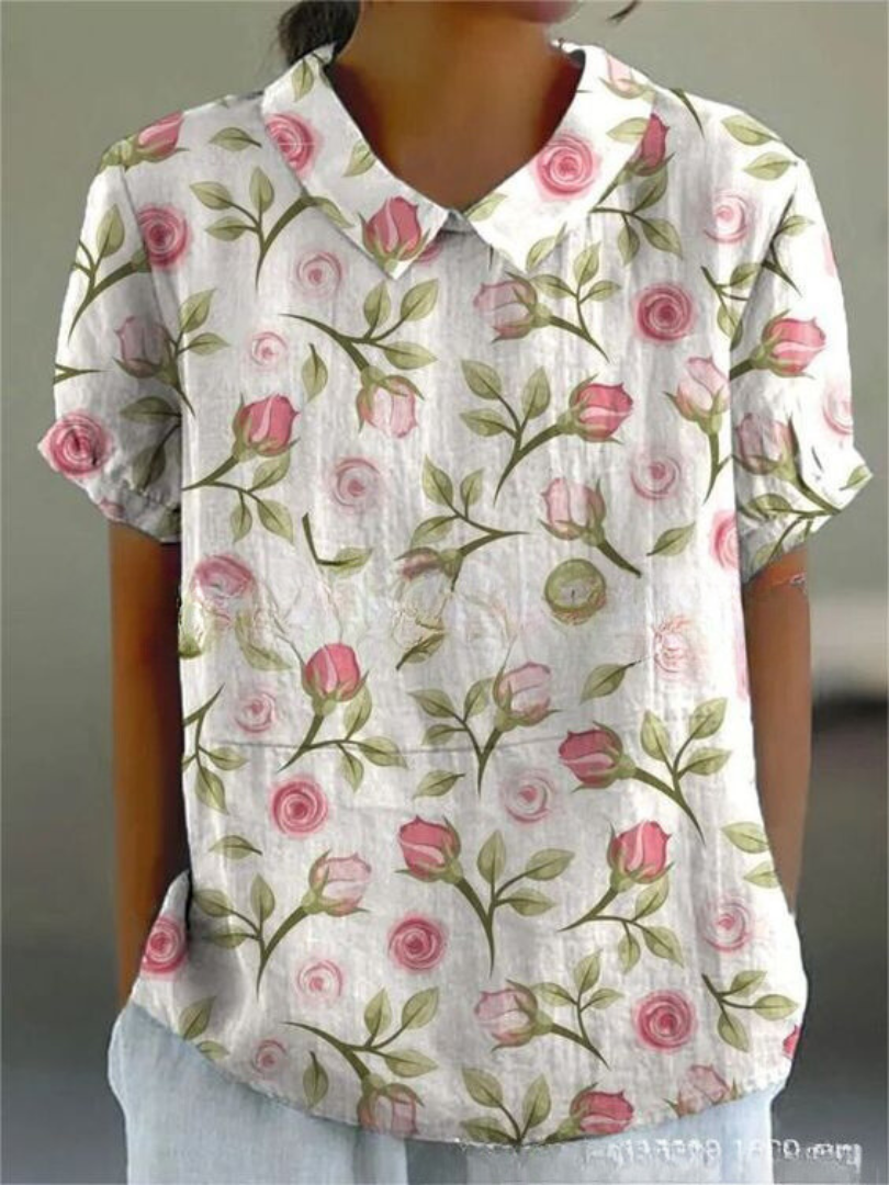 Light pink with floral print / 5XL