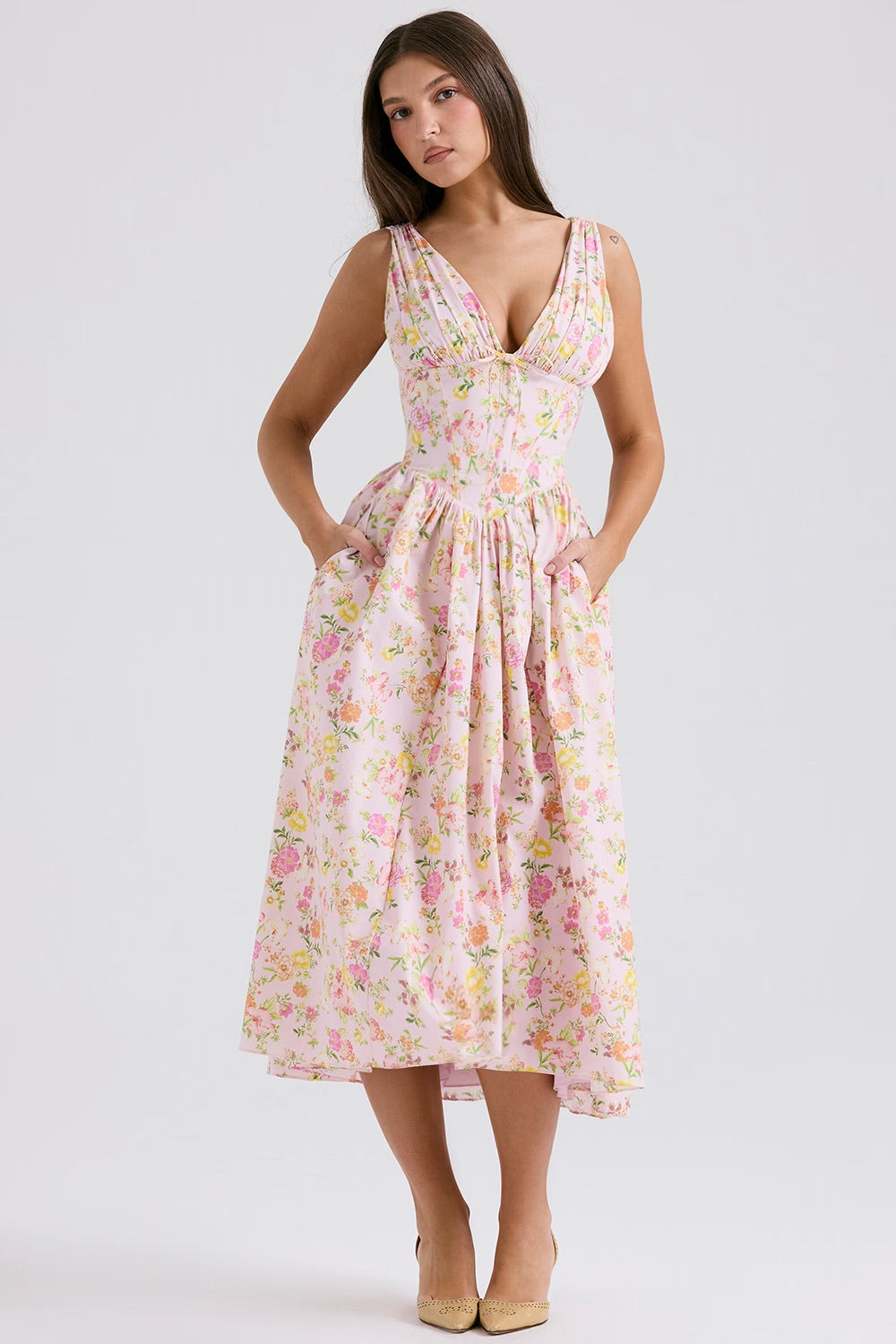 Pink floral / XL
