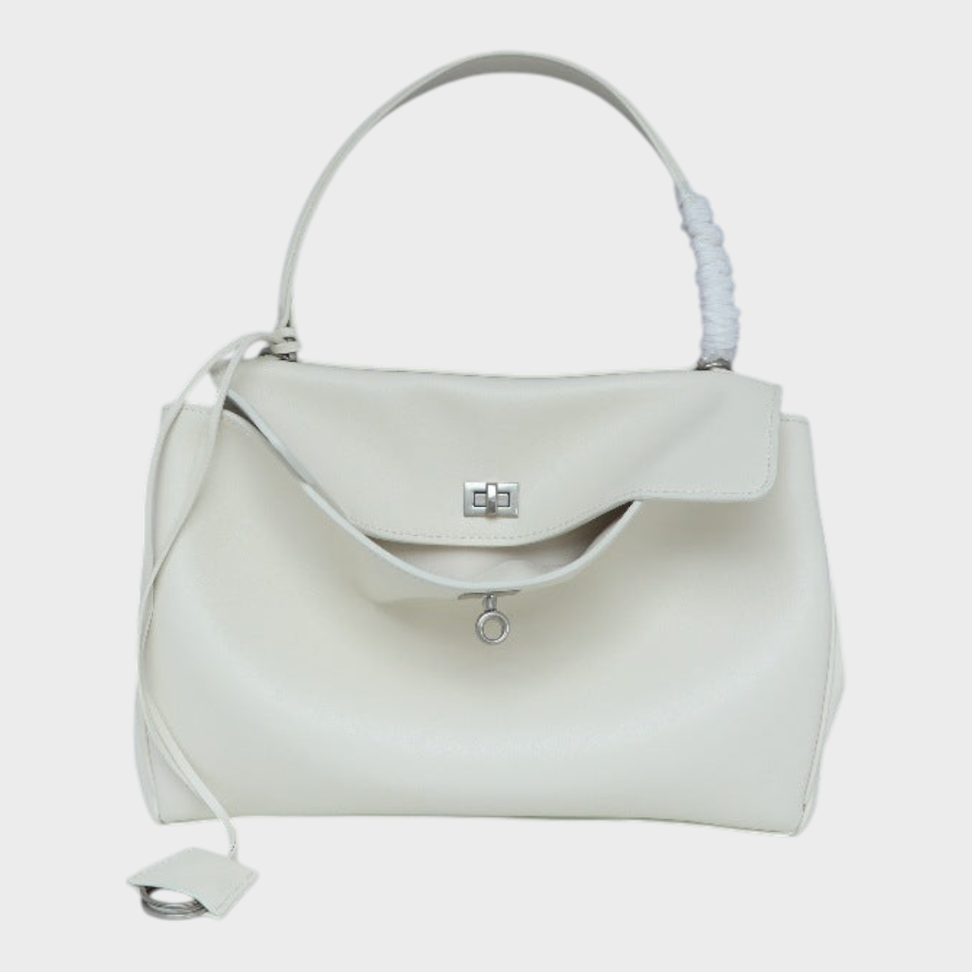 Small 23x10x8 cm / Milky white-Silver Buckle