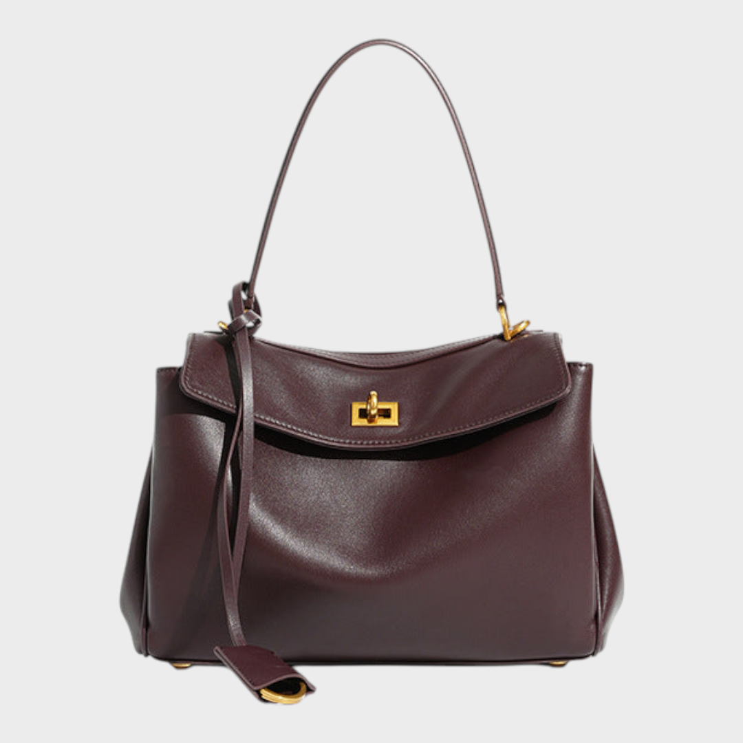 Small 23x10x8 cm / Suede Deep Coffe-Golden Hardware