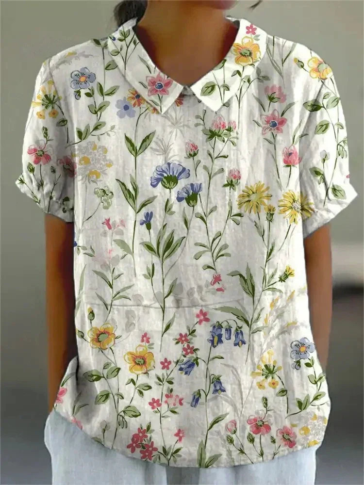 White with flowers / 5XL