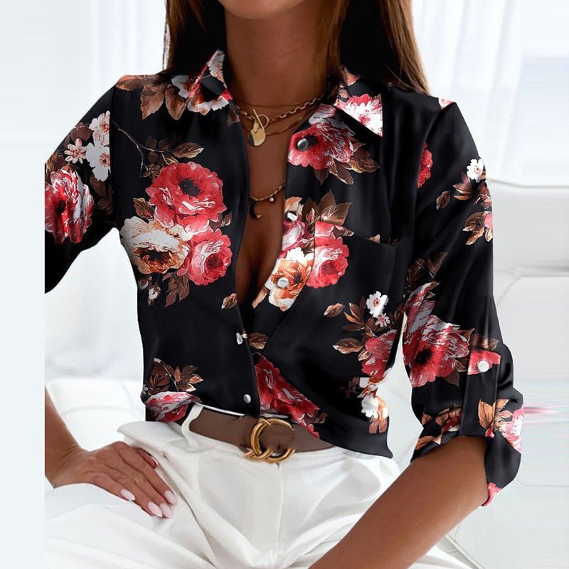 Black Pink Flowers / XXL